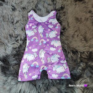 6/6X Purple Unicorn Leotard: Stretchy & Magical!